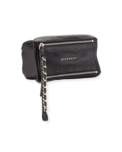 givenchy pandora wristlet leather pouch black|Mini Pandora bag in grained leather with chain .